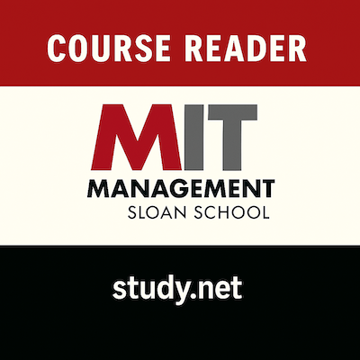 Cover of an MIT Sloan School of Management course reader from study.net, featuring a red and black design with white text.